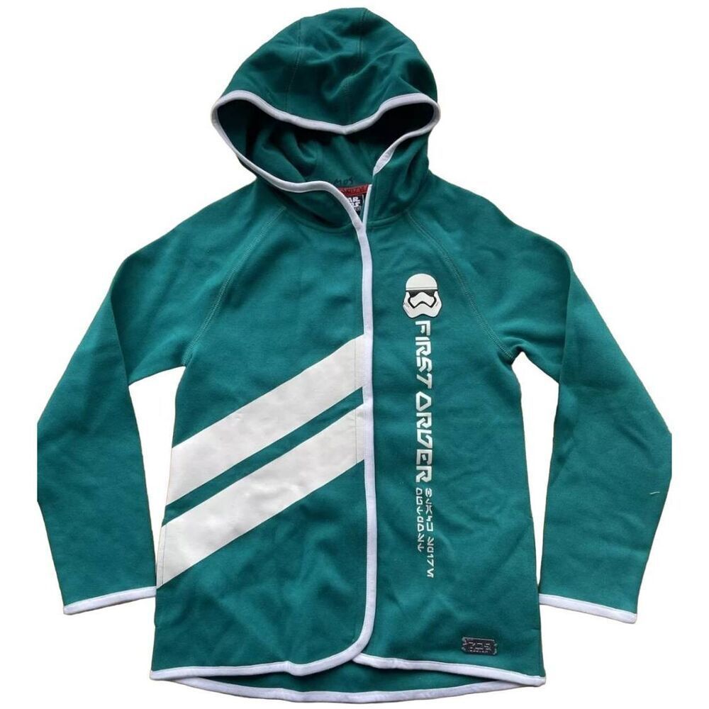 Star Wars Galaxy Green Zippered Hoodie Droid Depot Disney Youth Size Small NEW